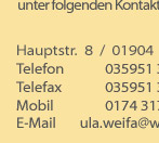 Kontakt Umgebindeladen Weifa
